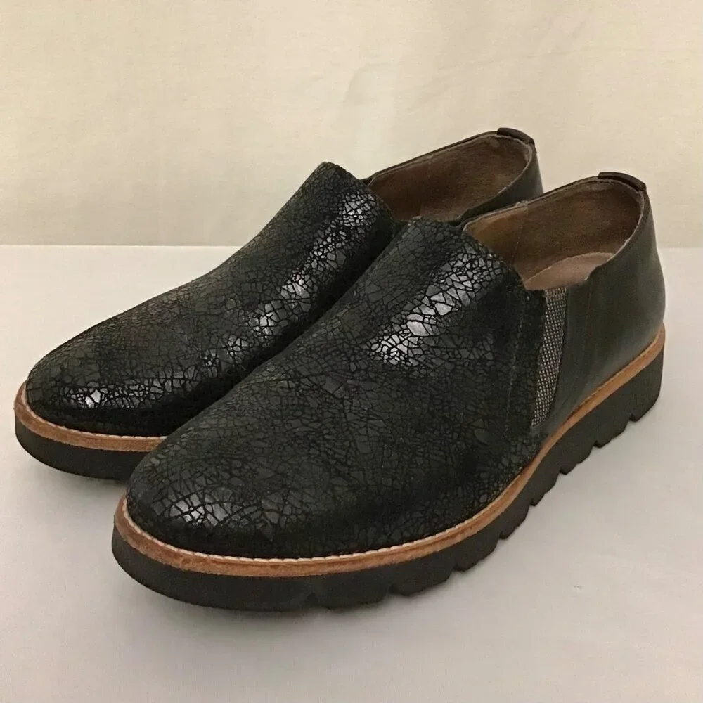 SoftWaves 6-6.5 (37) Women’s Comfort Slip On Leather Shoes Black Portugal